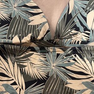 Roxy Leaf Patterned swimsuit in Cream and Green